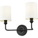Leena 2 Light 15.25 inch Matte Black Vanity Light Wall Light